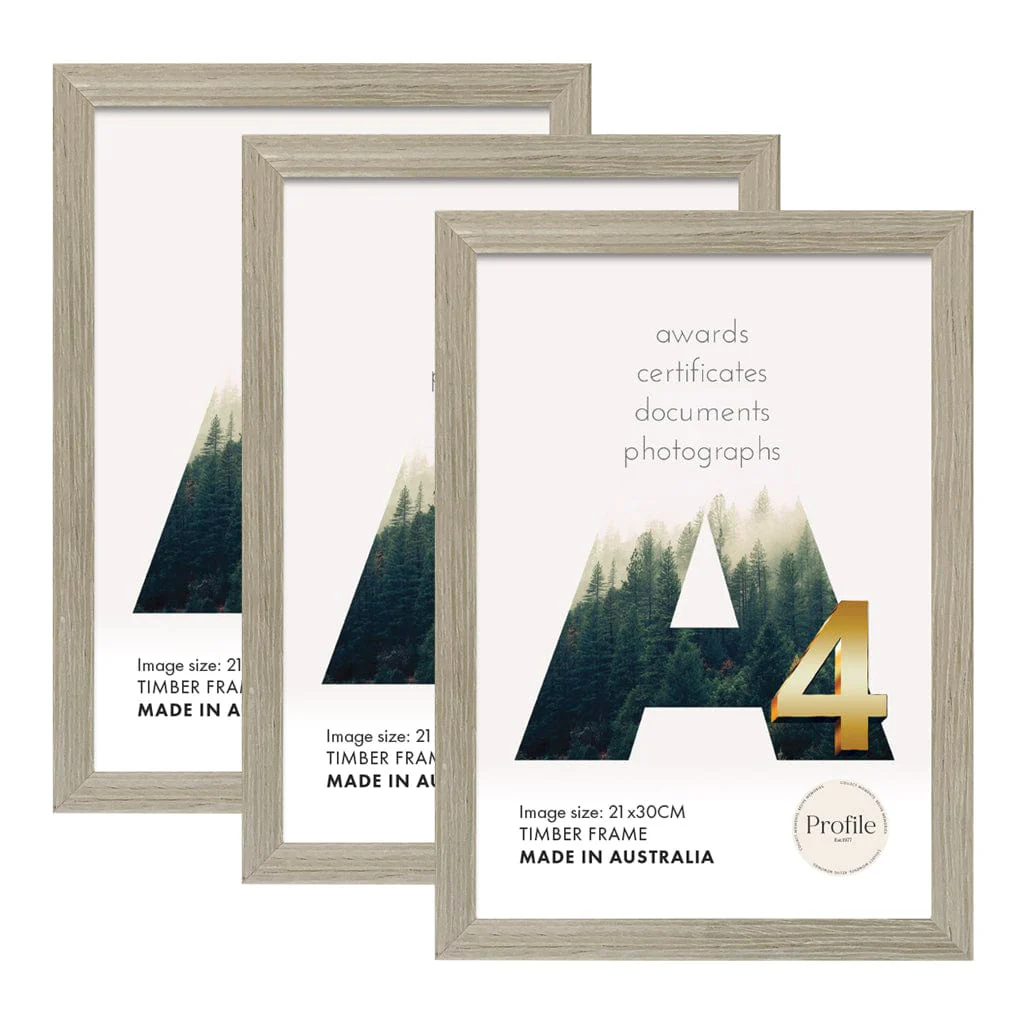 Elegant Stone Ash A4 Set of Frames (Bulk Frame Bundle 3 Pack)