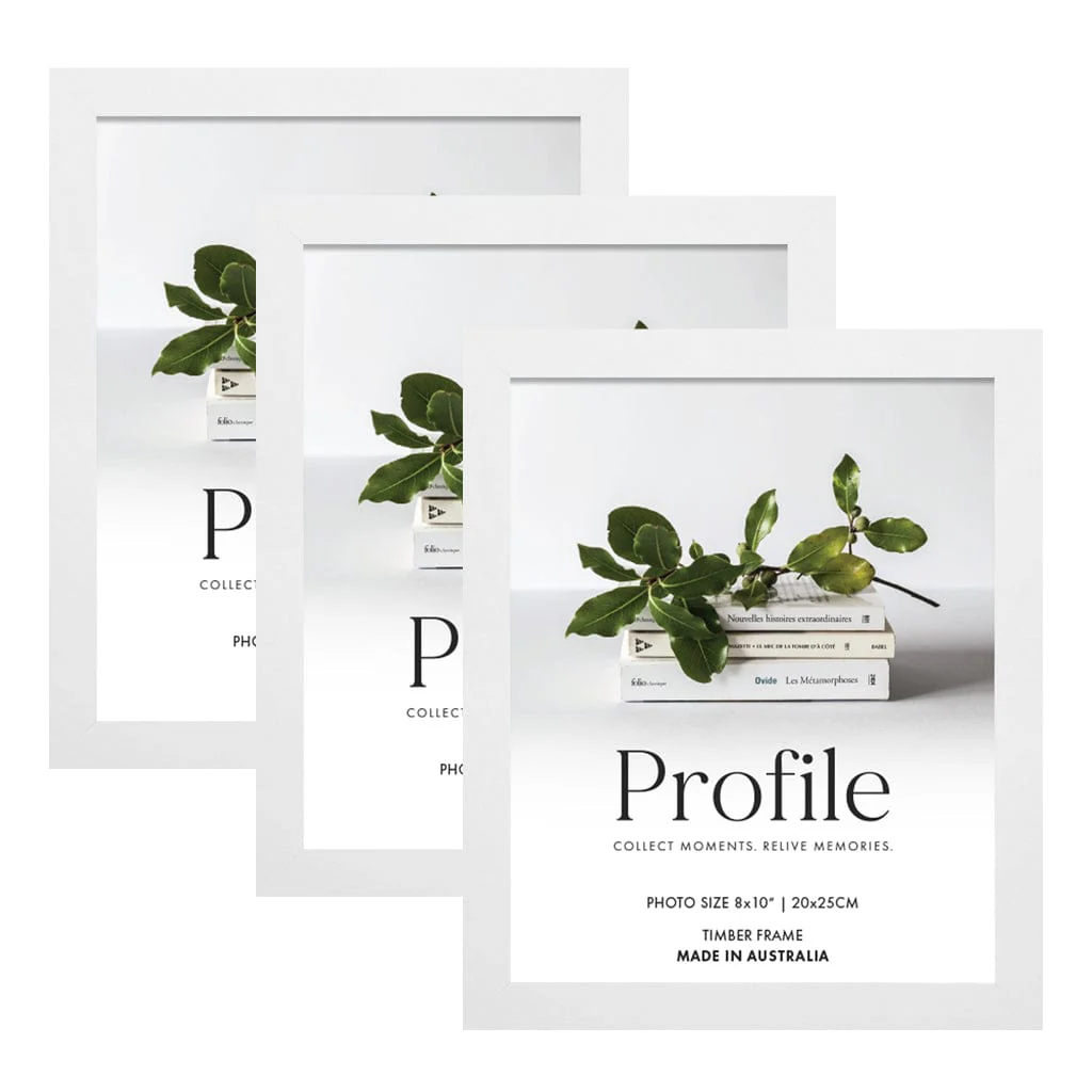 Elegant White 8x10in Set of Frames (Bulk Frame Bundle 3 Pack)