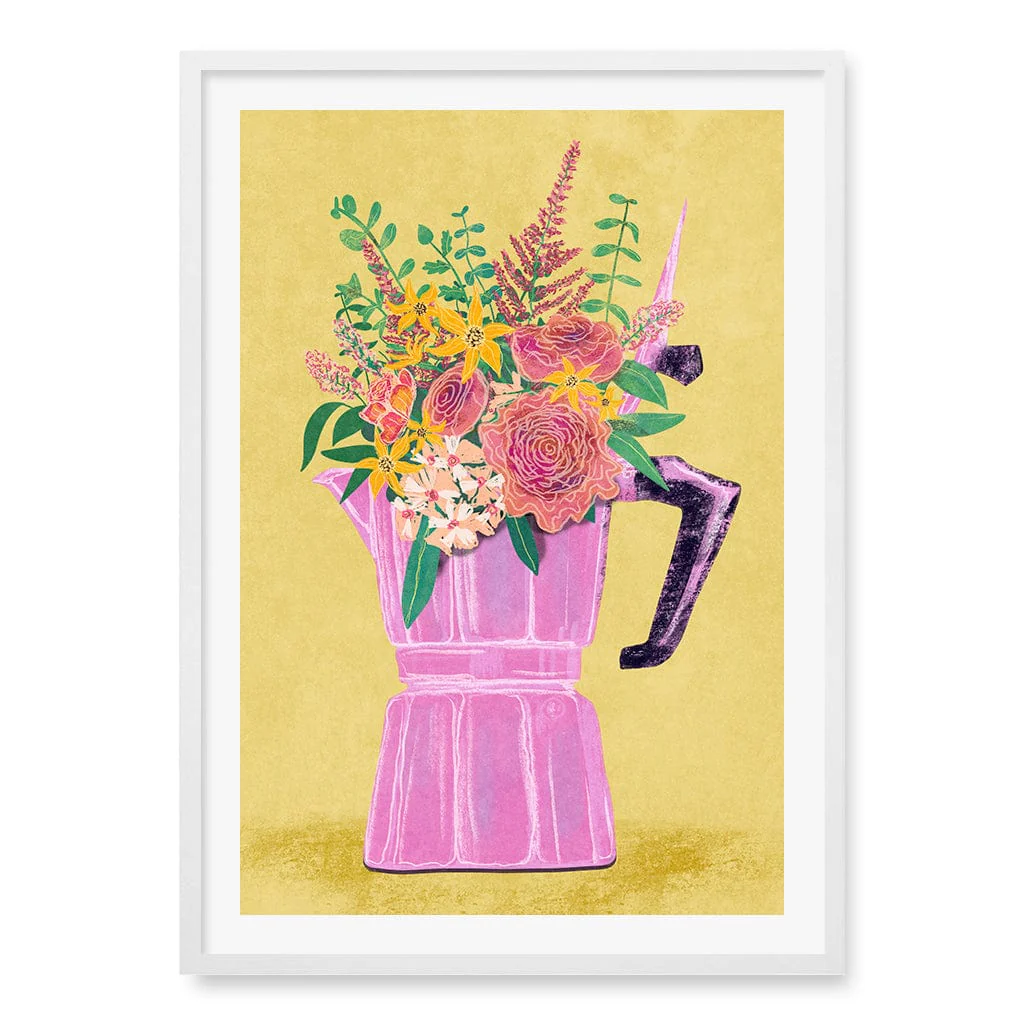 Espresso Maker With Flowers Modern Wall Art Print - Image 11