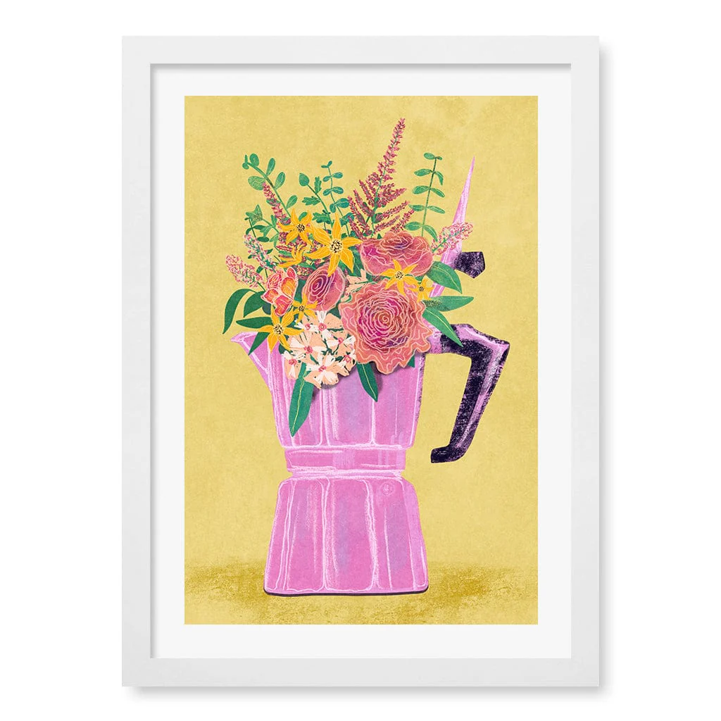 Espresso Maker With Flowers Modern Wall Art Print - Image 9