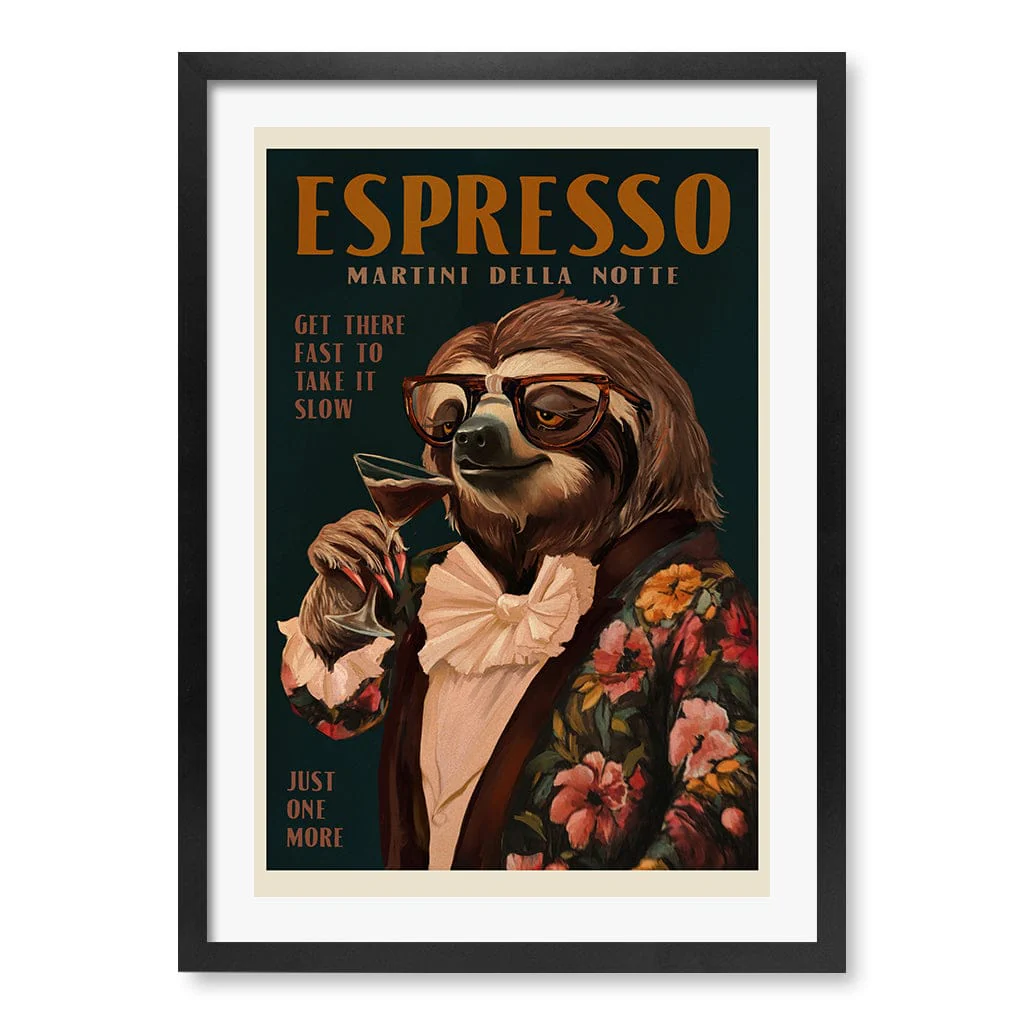 Espresso Martini Sloth Wall Art Print - Image 11