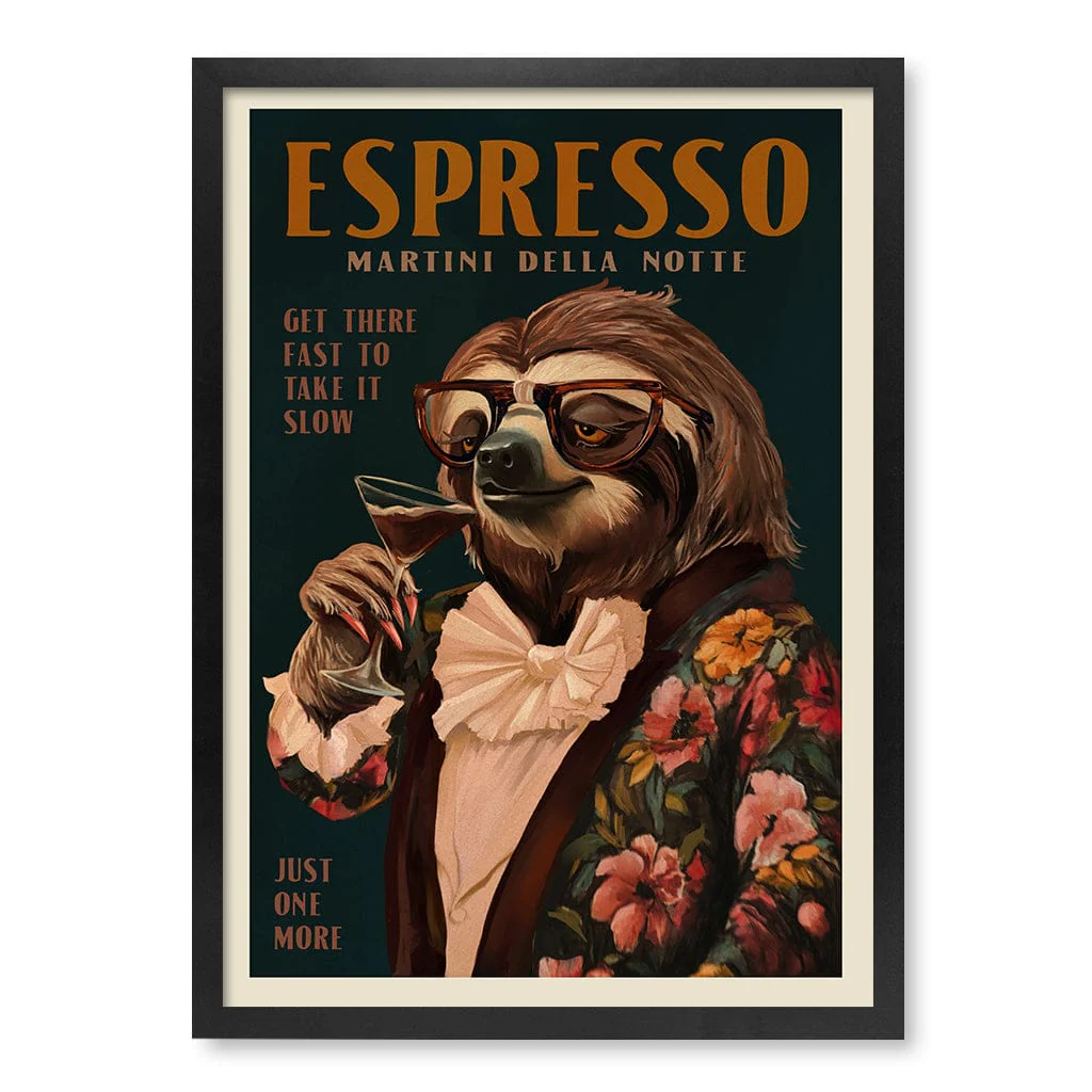 Espresso Martini Sloth Wall Art Print - Image 12