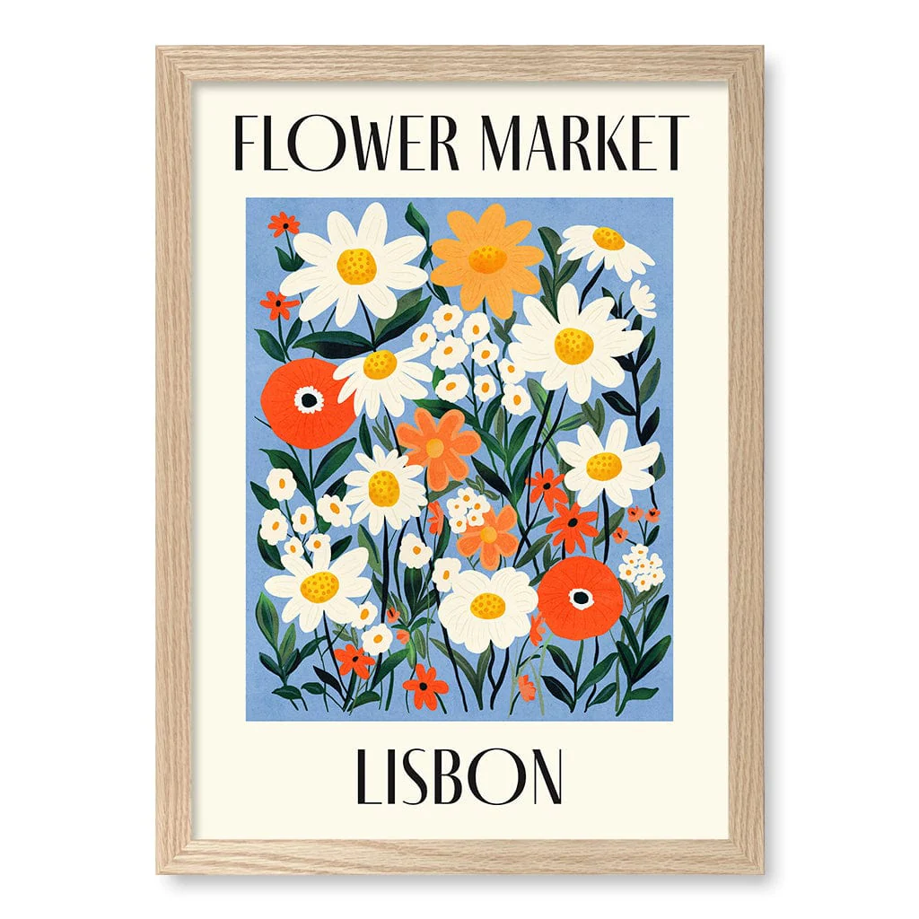 Flower Market Lisbon Modern Wall Art Print - Image 10