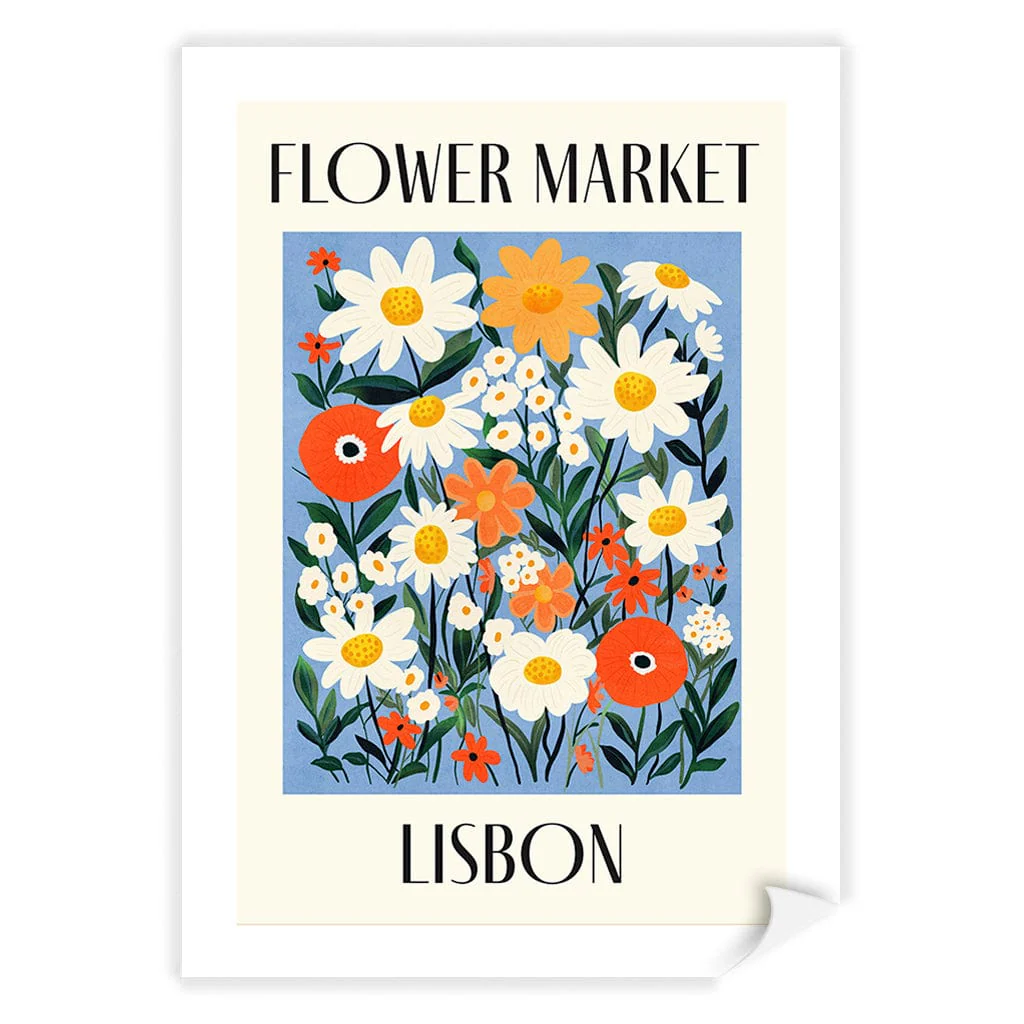 Flower Market Lisbon Modern Wall Art Print - Image 13