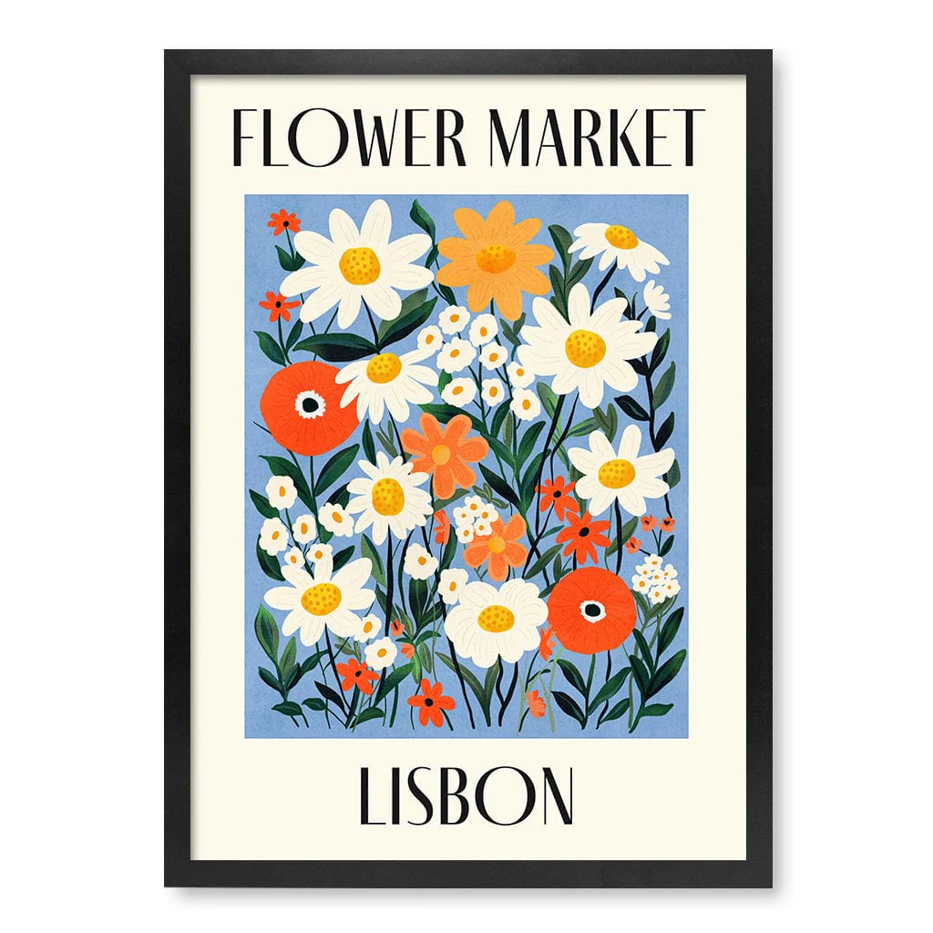 Flower Market Lisbon Modern Wall Art Print - Image 19