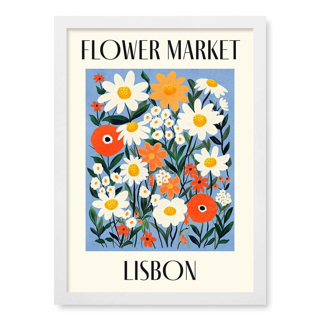 Flower Market Lisbon Modern Wall Art Print - Image 9