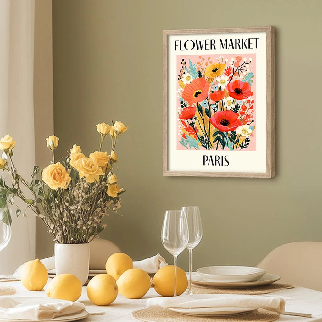 Flower Market Paris Modern Wall Art Print - Image 2