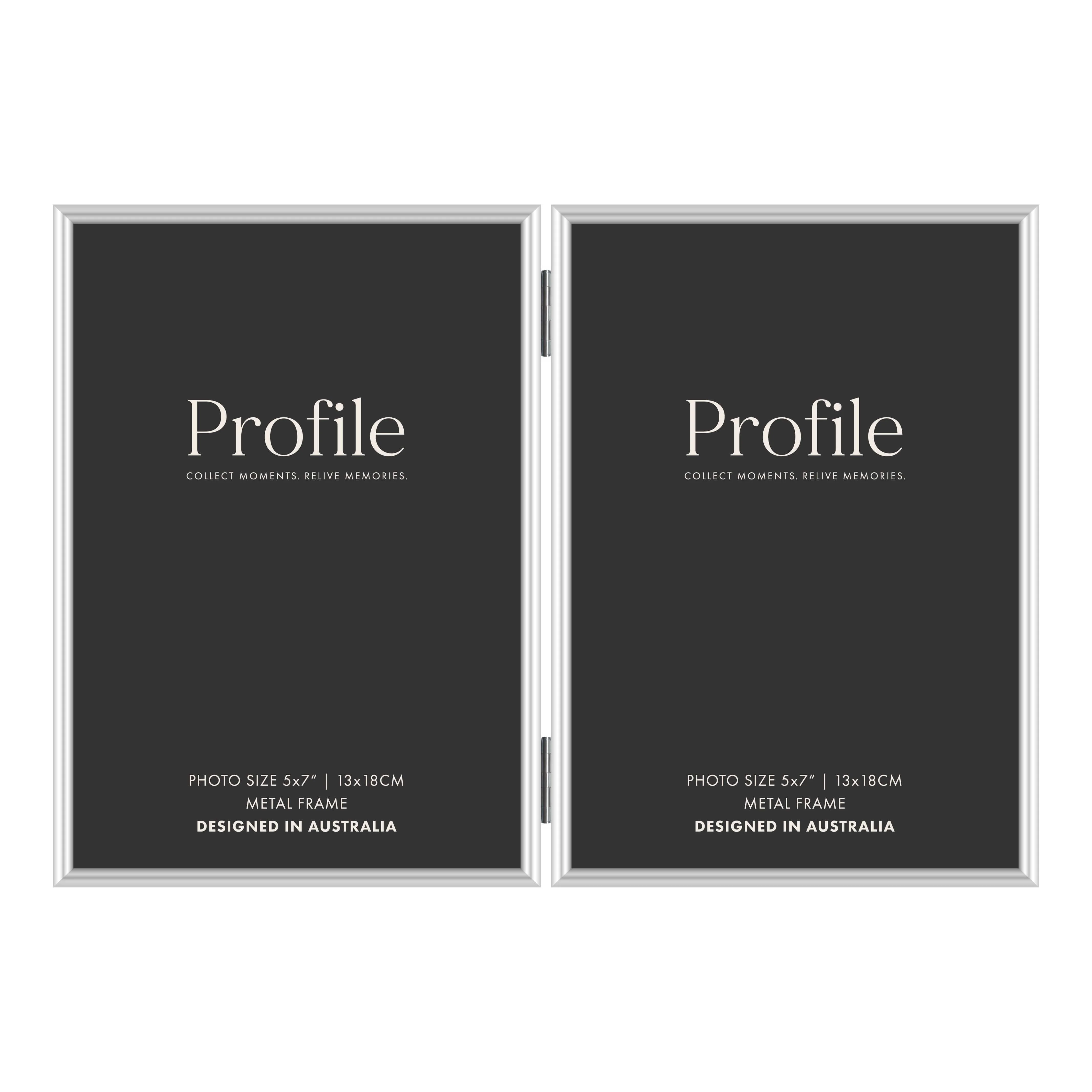 Habitat Silver Hinged Double Metal Photo Frame