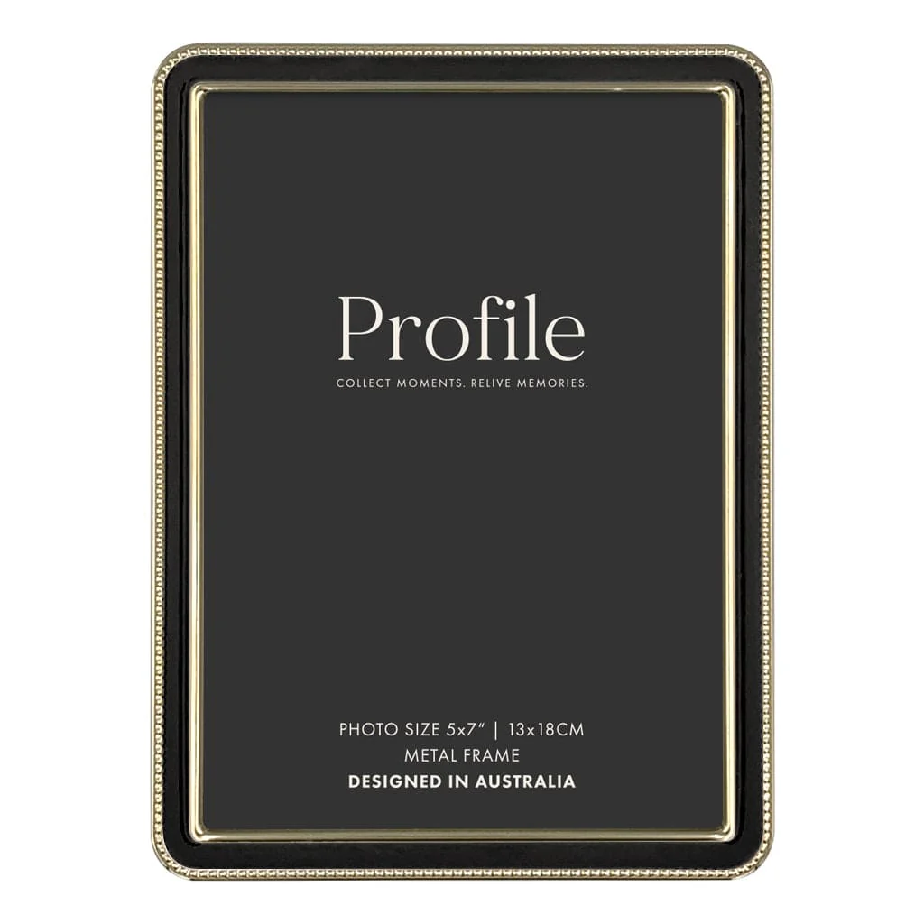 Heirloom Black/Gold Beaded Metal Photo Frames