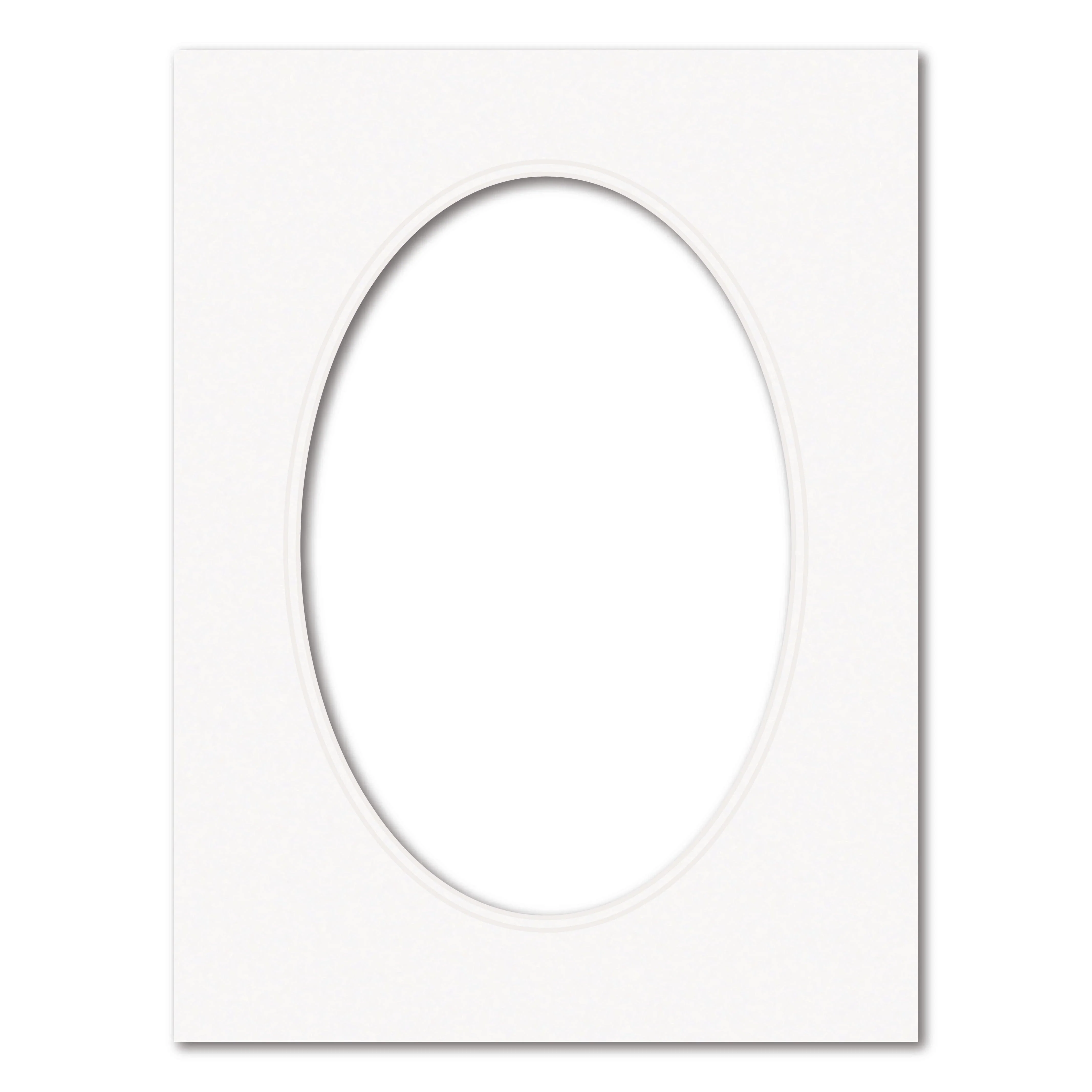 Ice White Double Acid-Free Oval Mat Board - Image 14