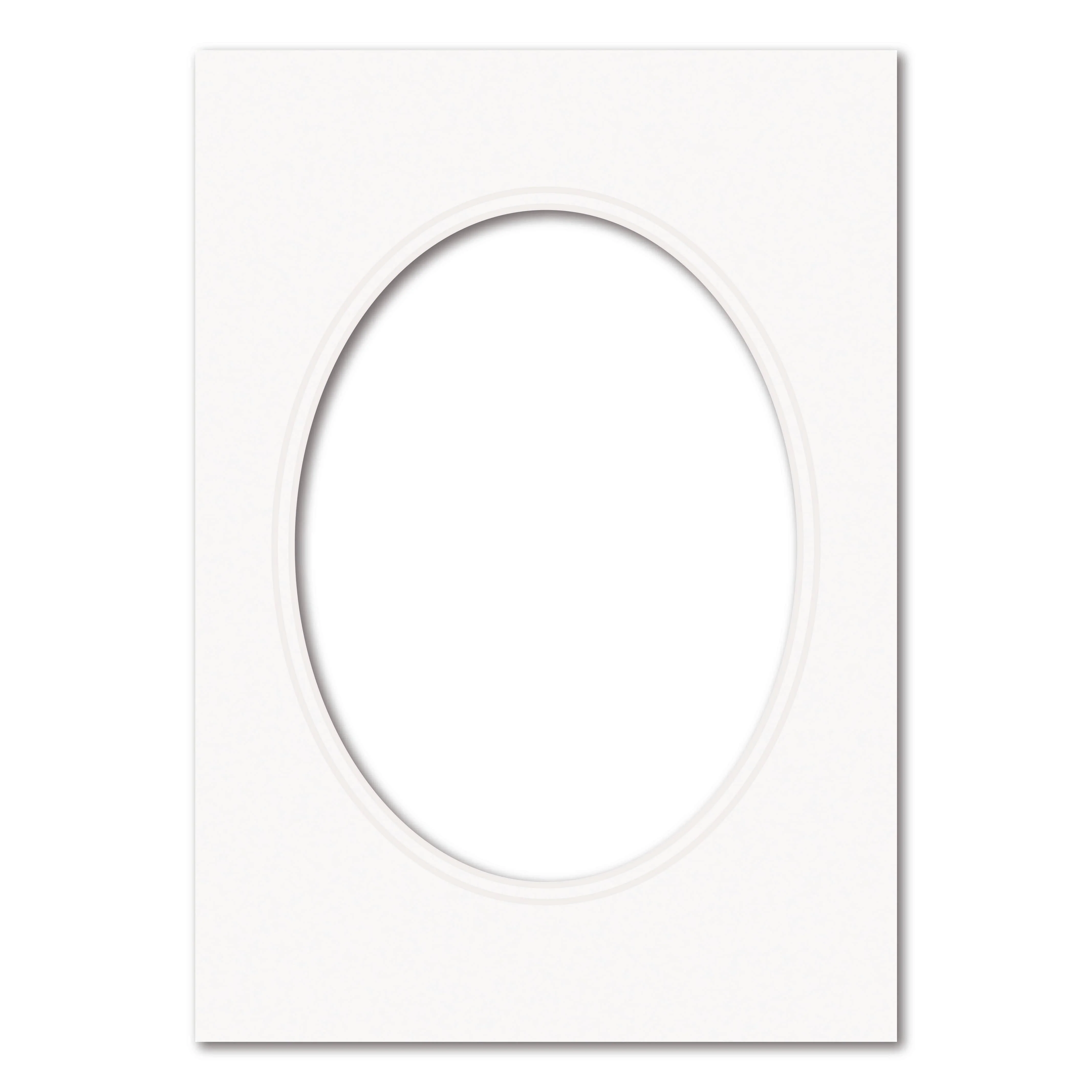 Ice White Double Acid-Free Oval Mat Board - Image 5