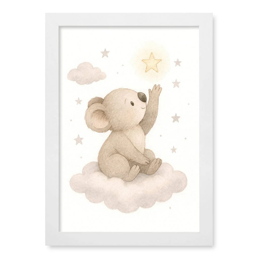 Baby Koala Reaching for Stars Nursery Wall Art Print - Image 11