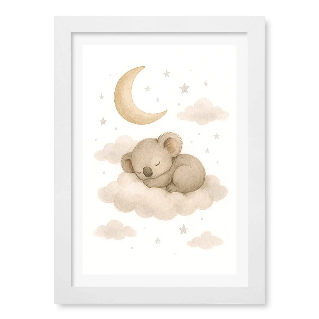 Baby Koala Sleeping Cloud Nursery Wall Art Print - Image 10