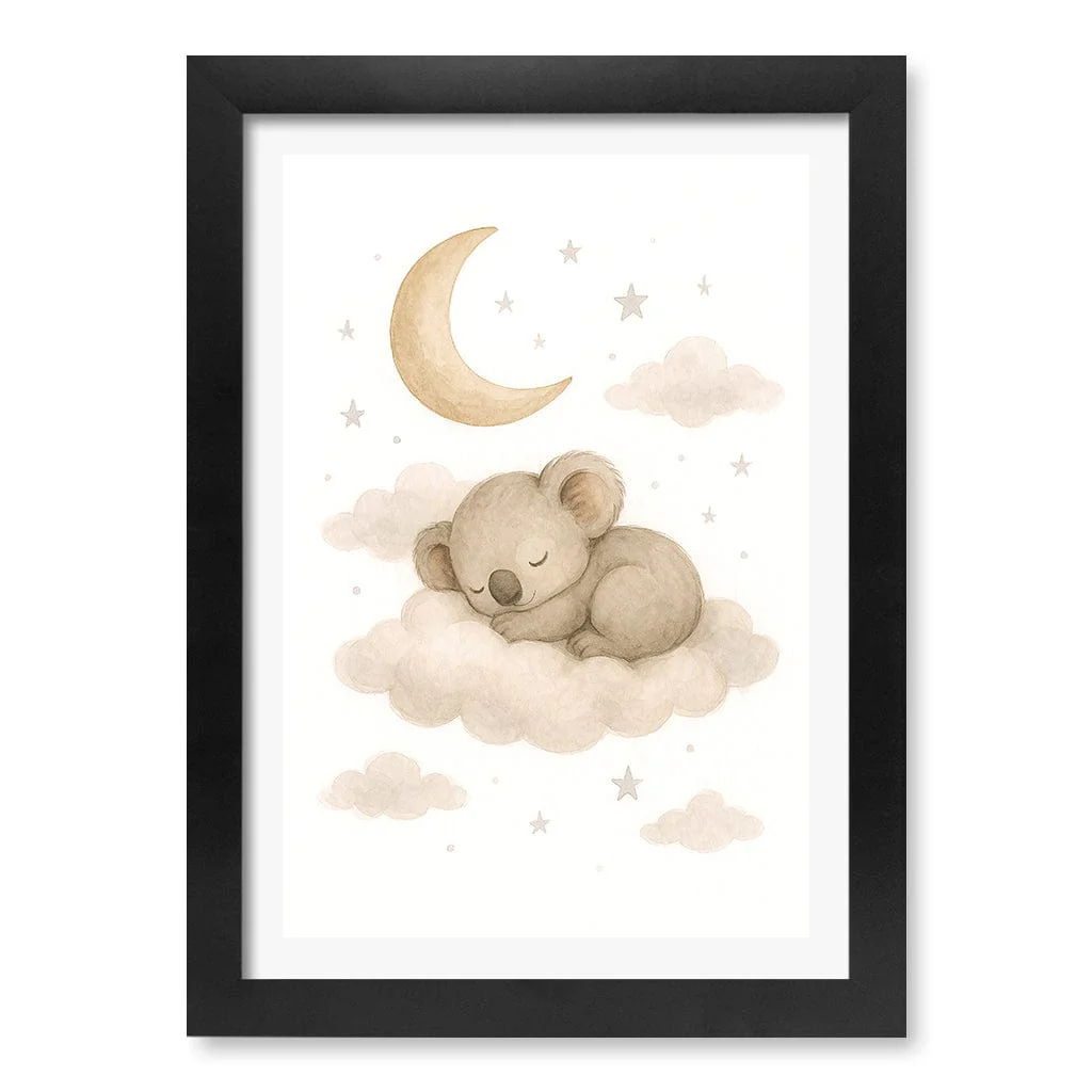 Baby Koala Sleeping Cloud Nursery Wall Art Print - Image 14