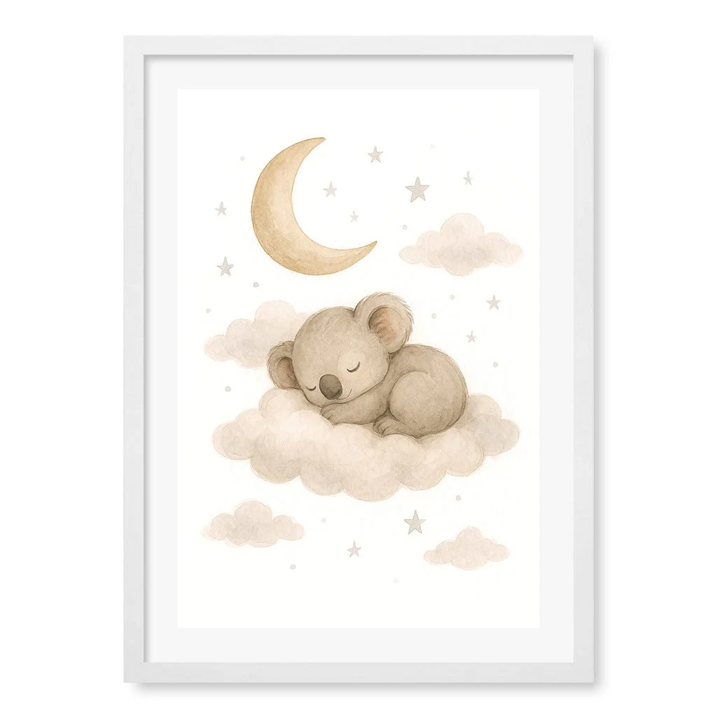 Baby Koala Sleeping Cloud Nursery Wall Art Print - Image 21