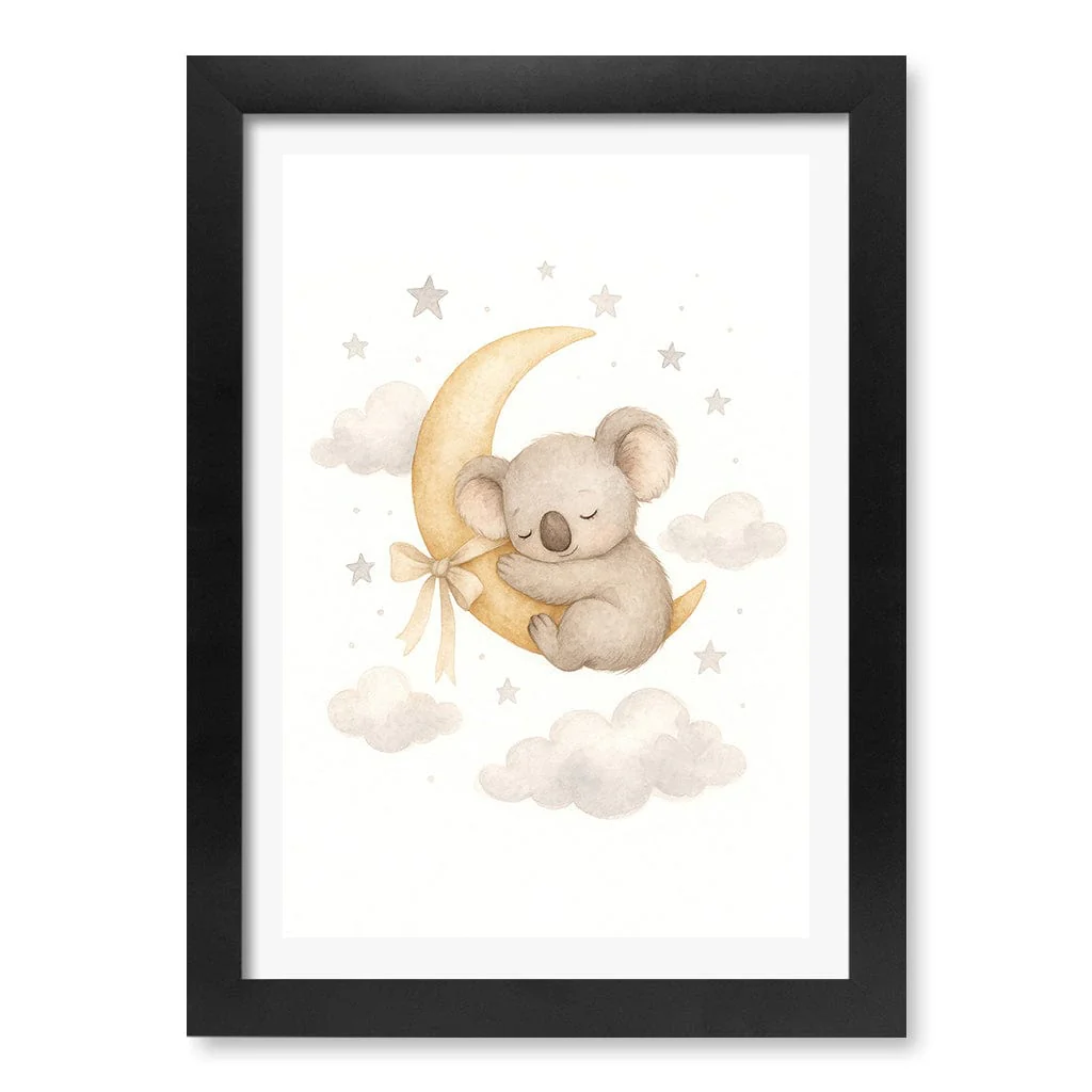 Baby Koala Sleeping Moon Nursery Wall Art Print - Image 14