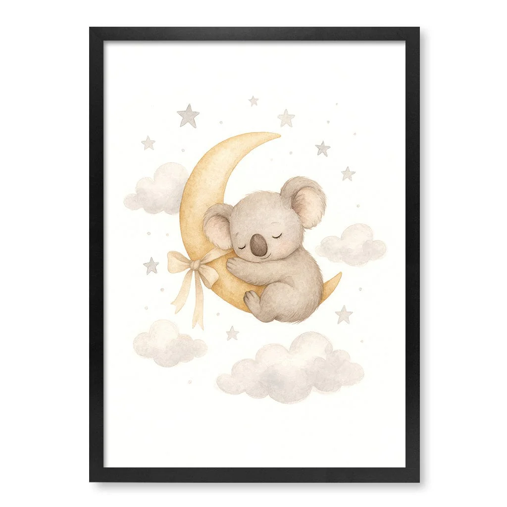 Baby Koala Sleeping Moon Nursery Wall Art Print - Image 26