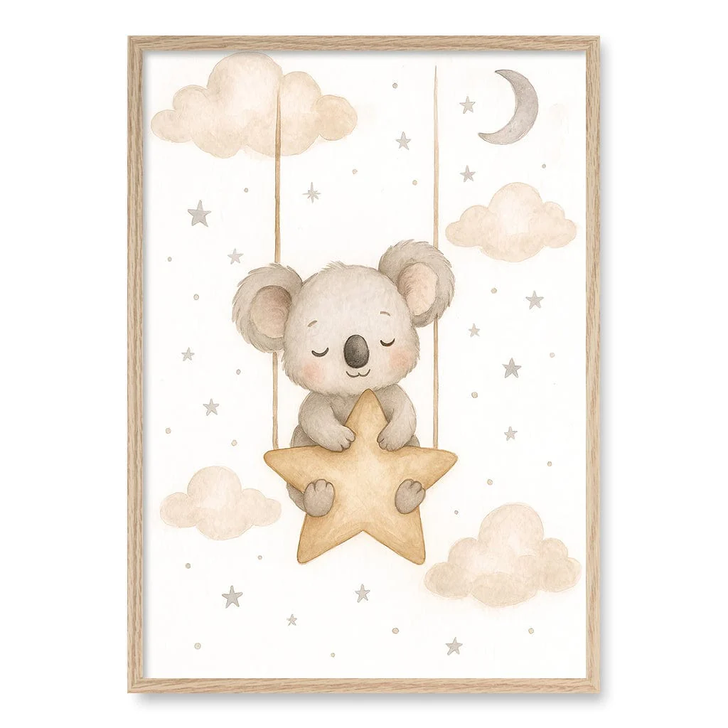 Baby Koala Star Pillow Nursery Wall Art Print - Image 30