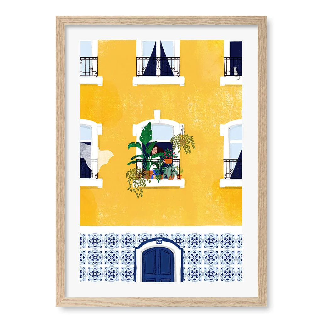 Lisbon Yellow Modern Wall Art Print