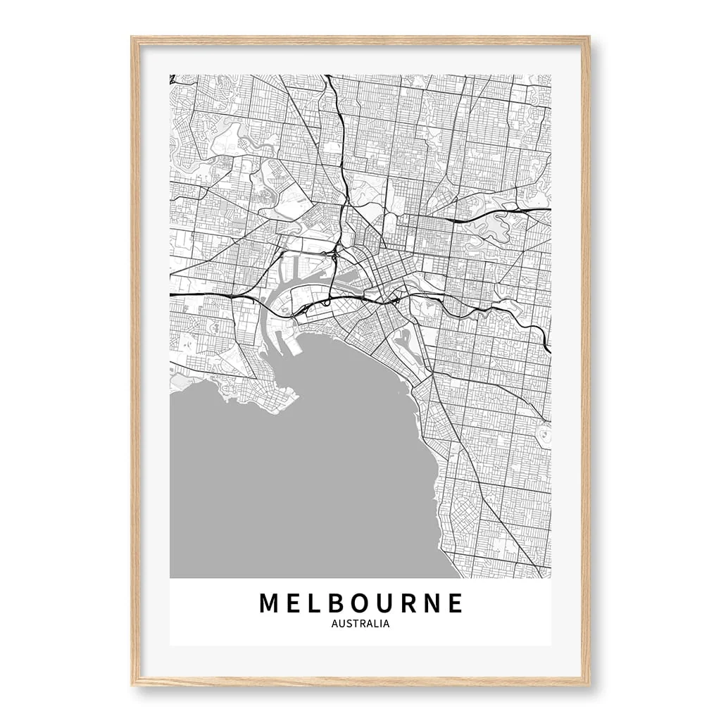 Melbourne City Map Print - Melbourne Map Wall Art - Image 35