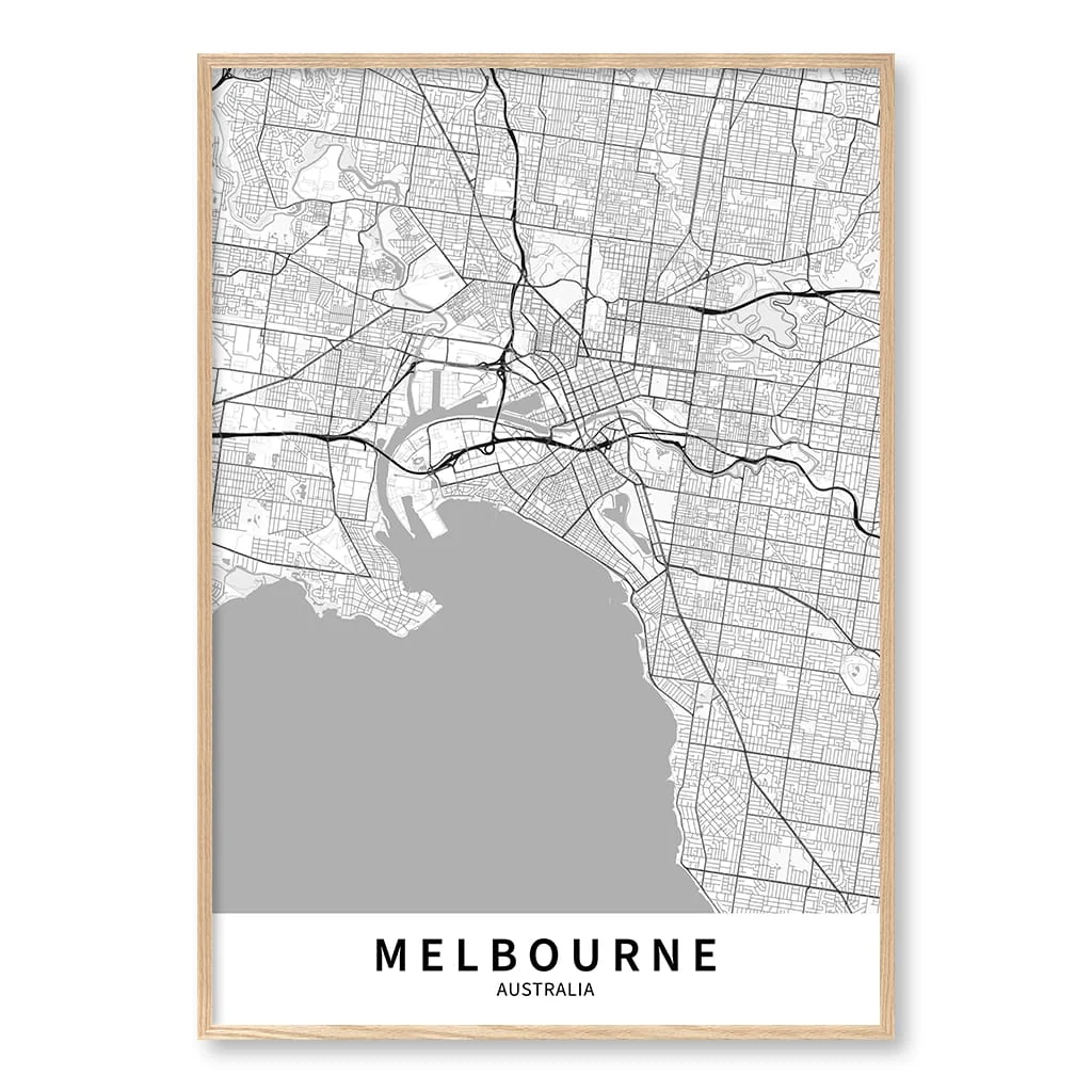 Melbourne City Map Print - Melbourne Map Wall Art - Image 36