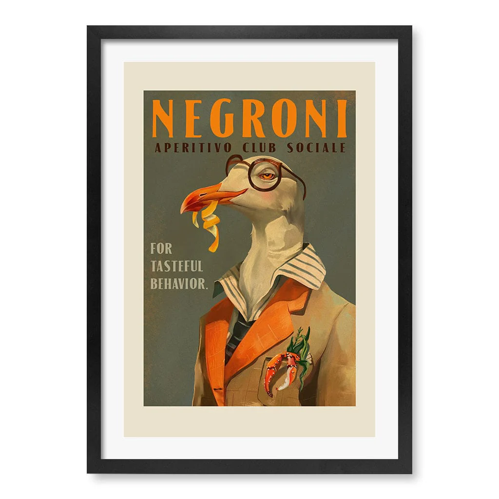 Negroni Fancy Seagull Wall Art Print - Image 12