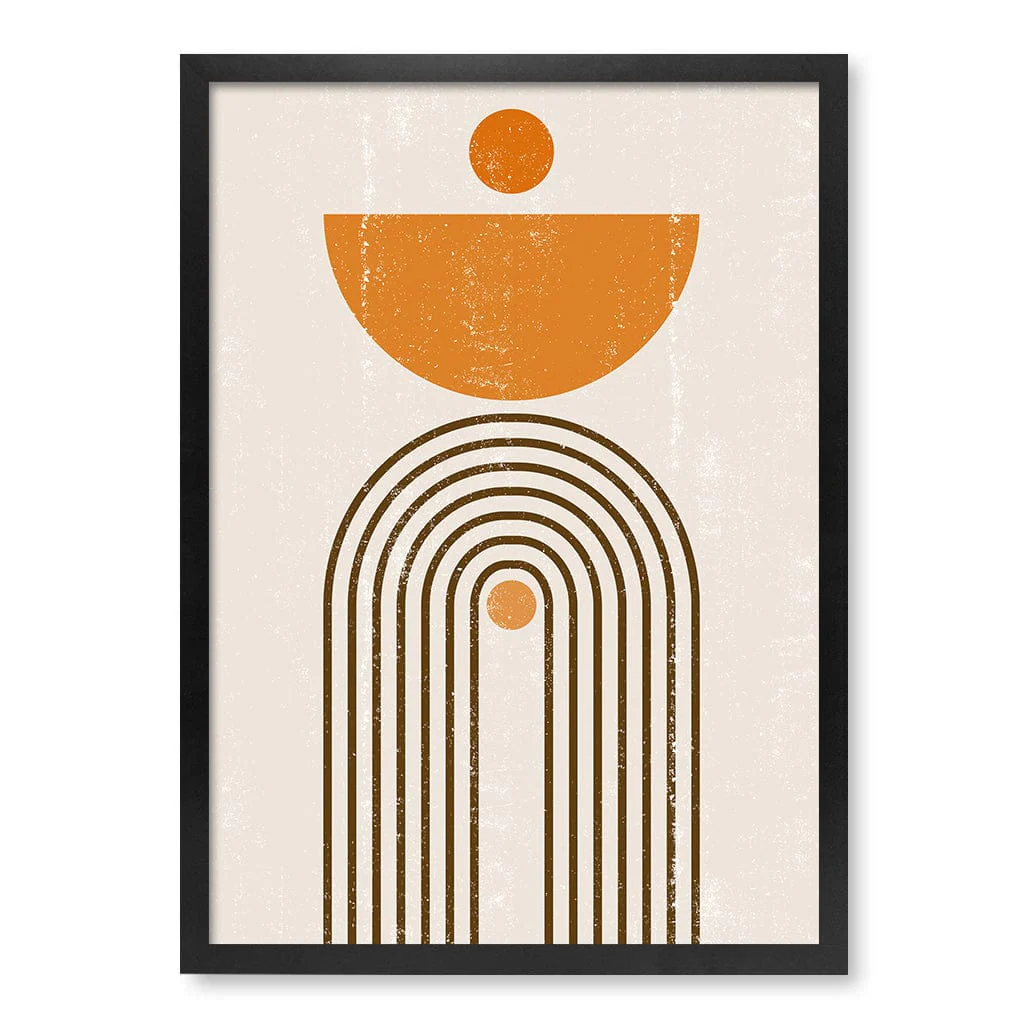 Orange Boho Sun Arch Wall Art Print - Image 31