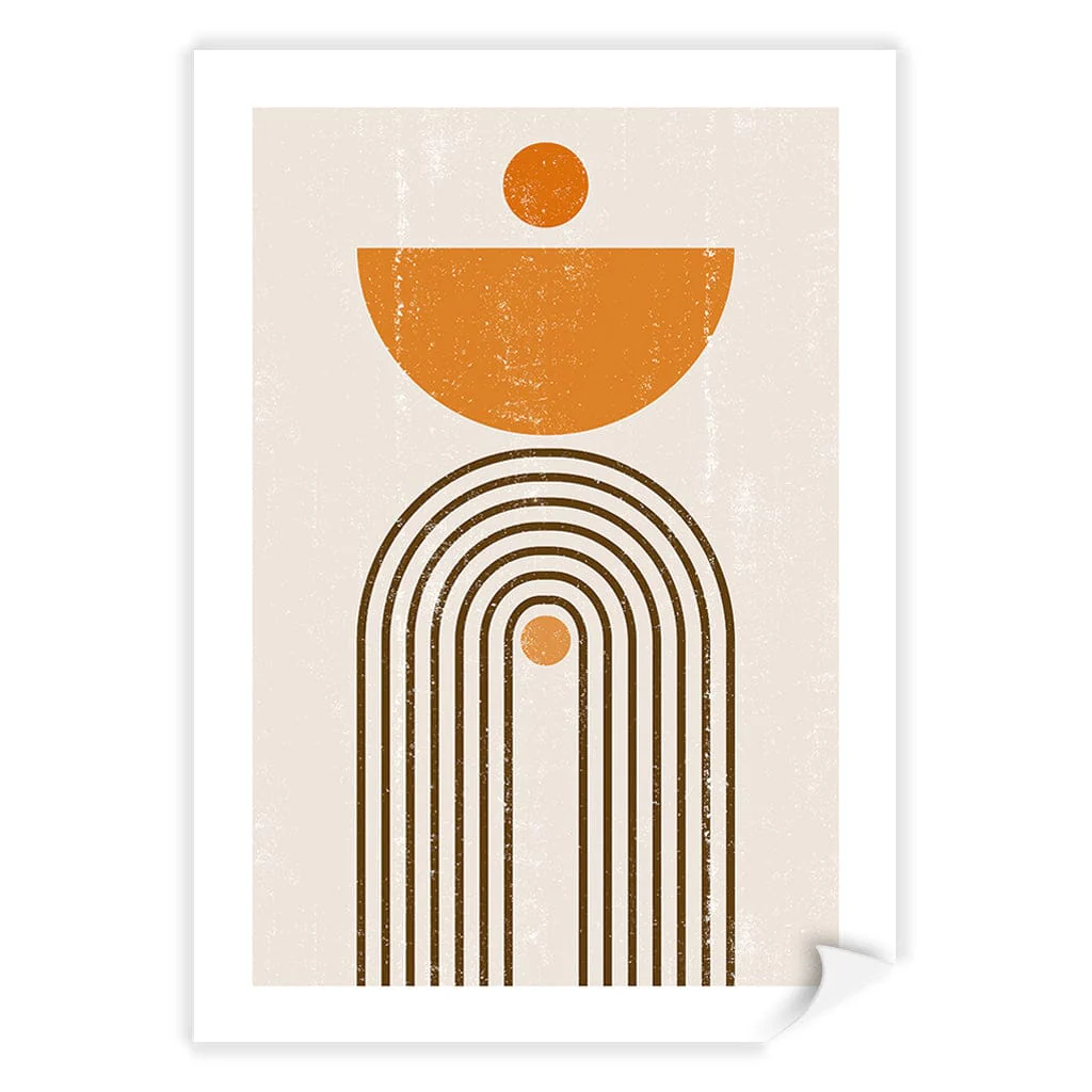 Orange Boho Sun Arch Wall Art Print - Image 9