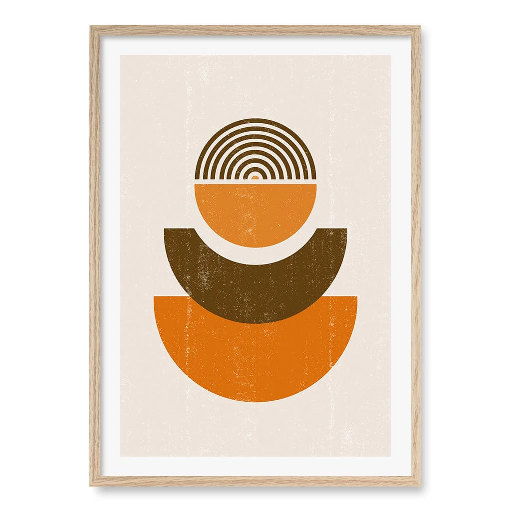 Orange Boho Sun Shapes Wall Art Print - Image 20