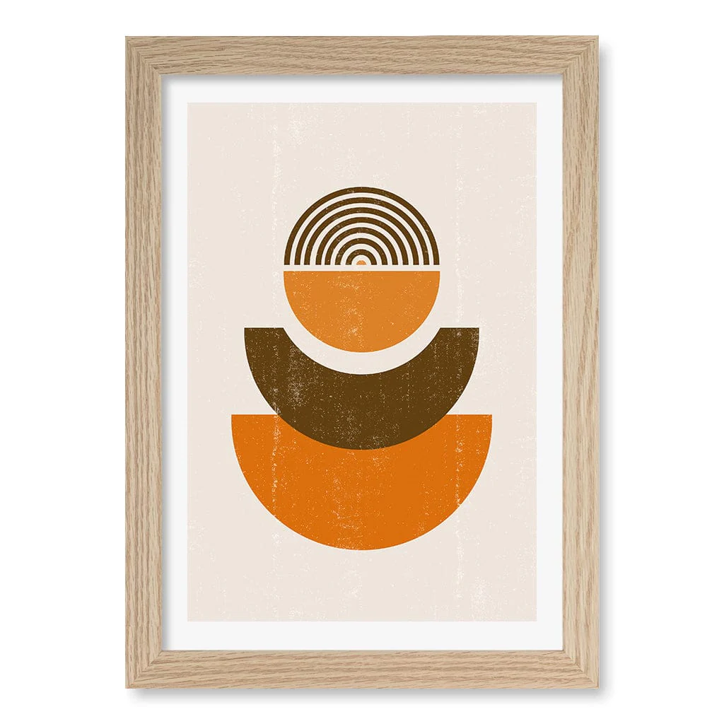 Orange Boho Sun Shapes Wall Art Print - Image 21