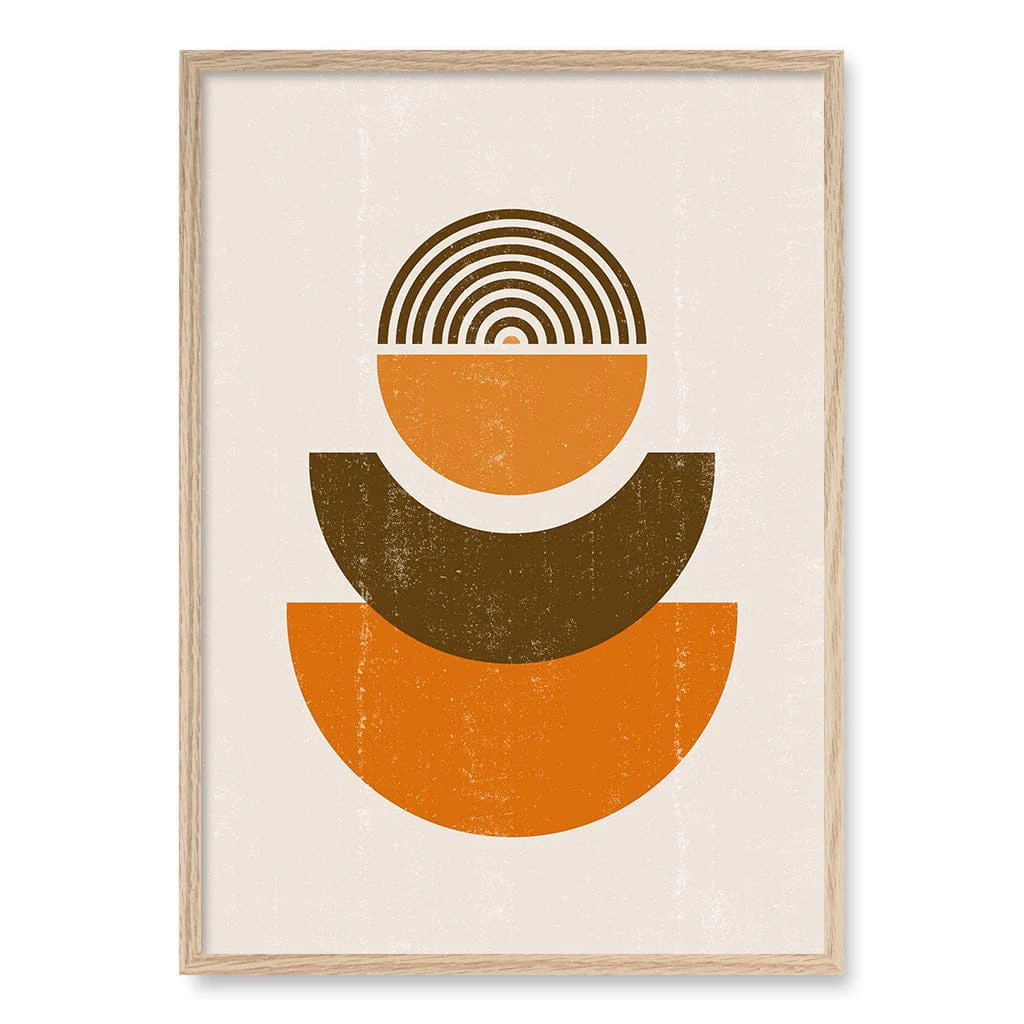 Orange Boho Sun Shapes Wall Art Print - Image 22