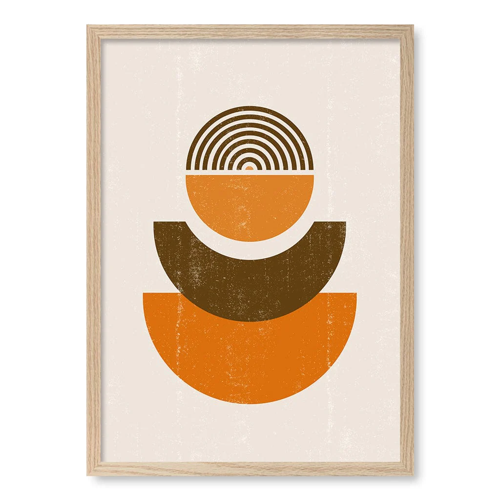 Orange Boho Sun Shapes Wall Art Print - Image 23