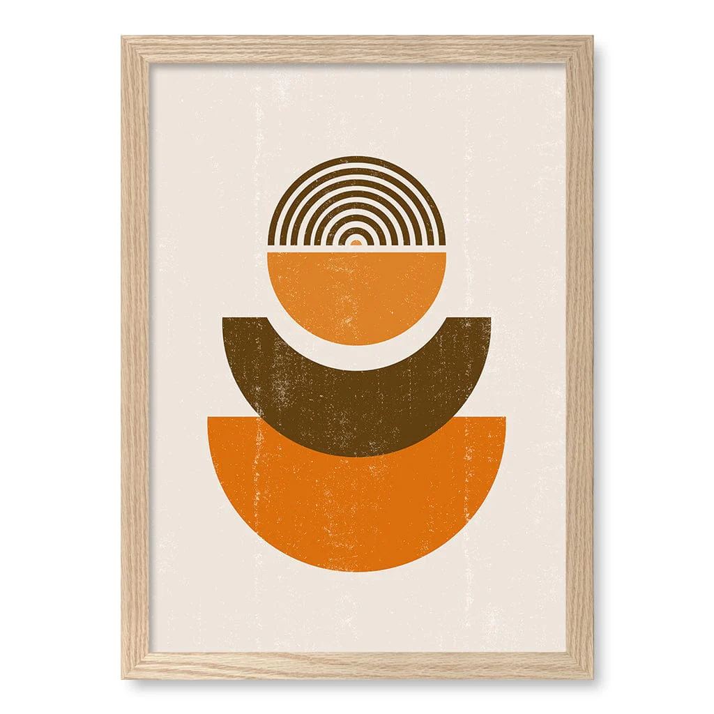 Orange Boho Sun Shapes Wall Art Print - Image 24