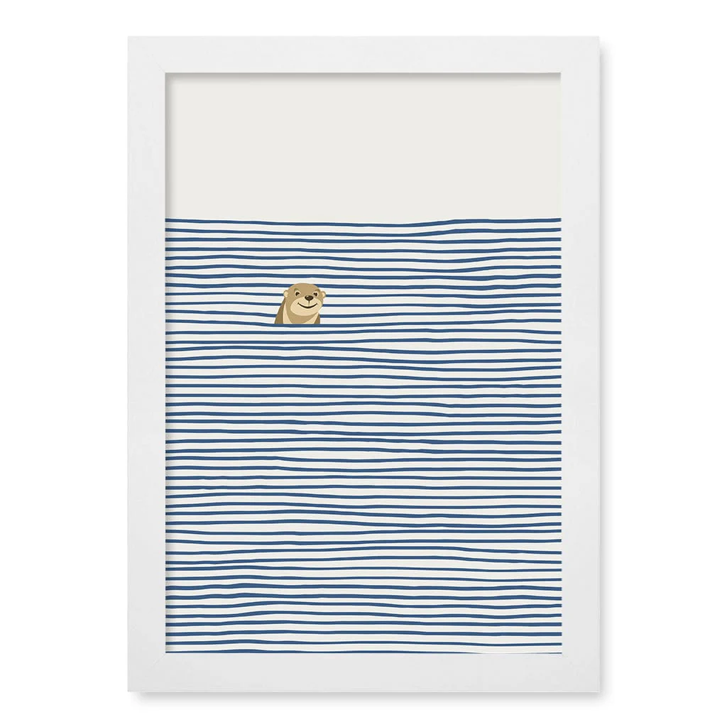 Otter In The Waves Kids Wall Art Print - Image 11