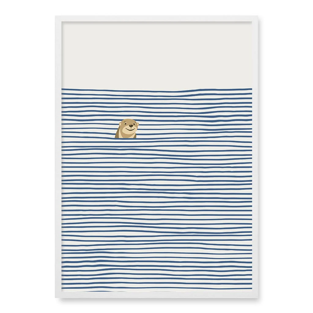 Otter In The Waves Kids Wall Art Print - Image 28