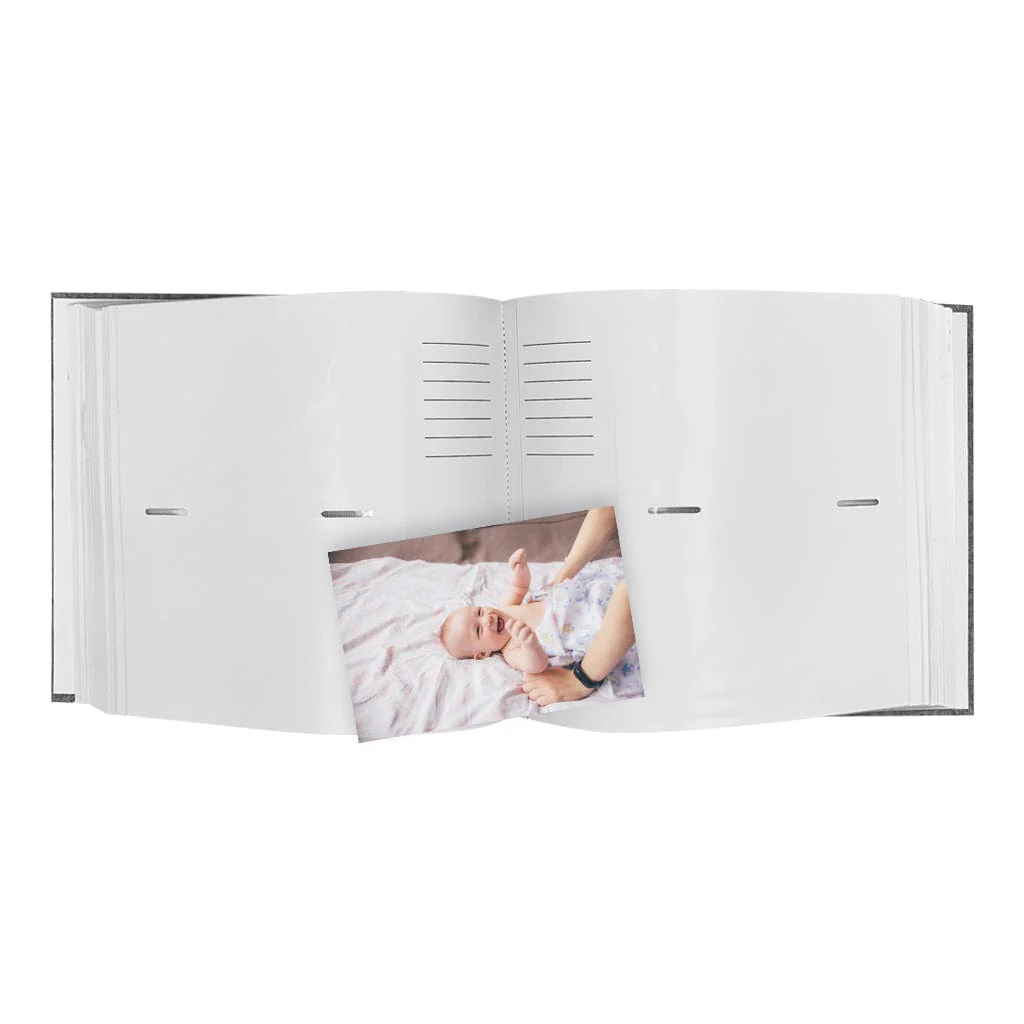 Plush Linen Grey Slip-in Photo Album 200 Photos - Image 3