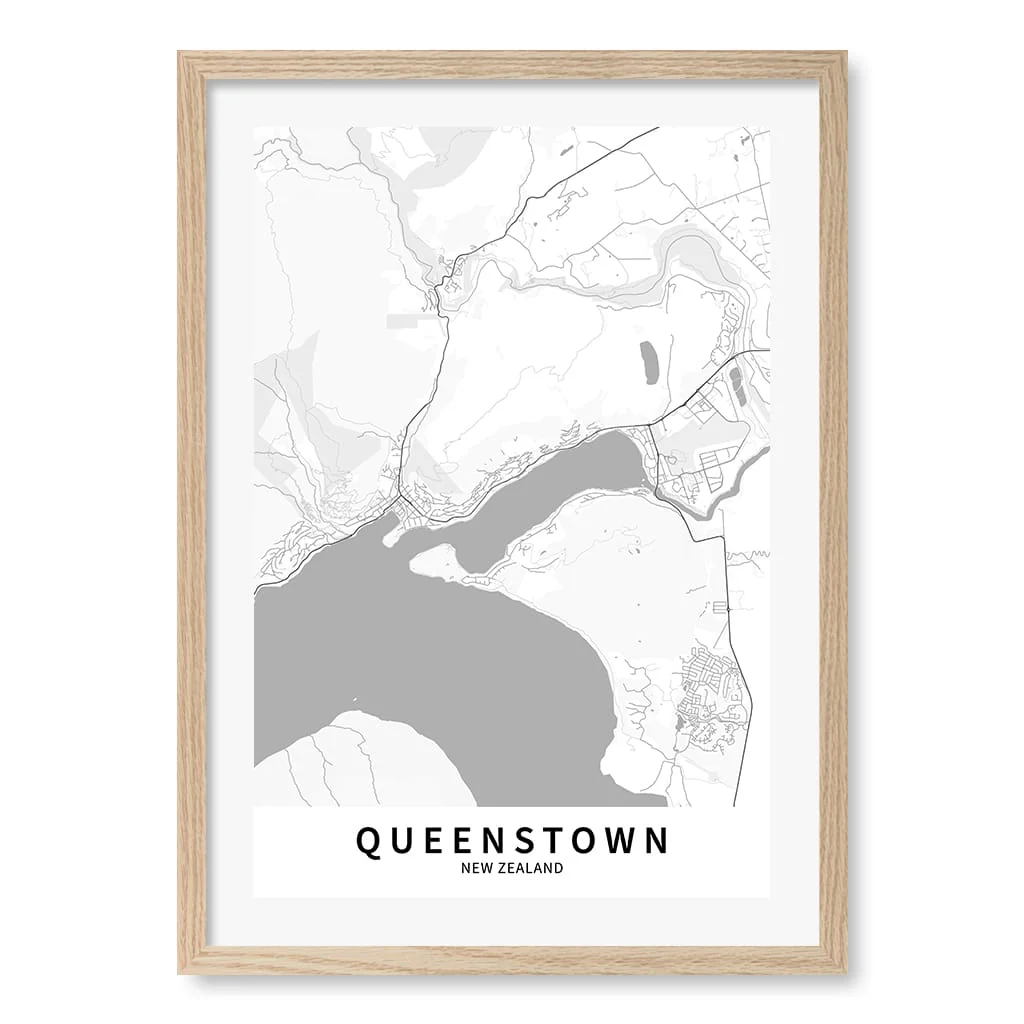 Queenstown City Map Print - Queenstown Map Wall Art - Image 24