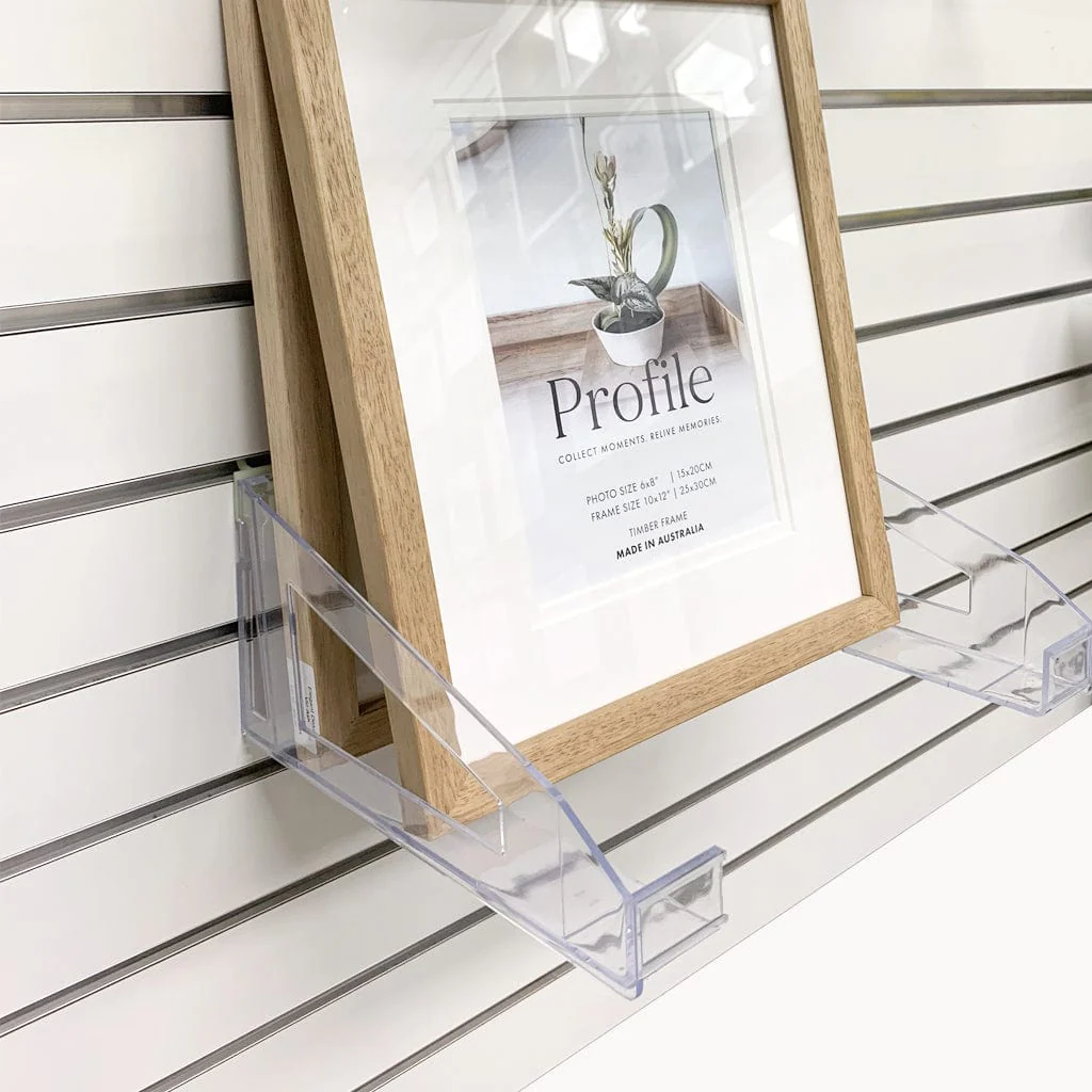 Slat Wall Adjustable Frame Display Brackets – Clear Acrylic (Pair) - Image 3