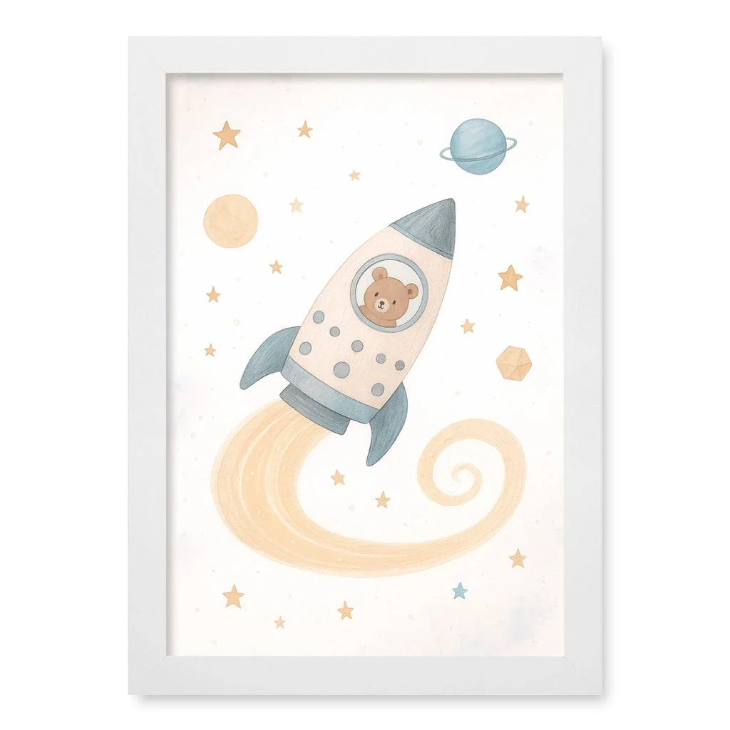 Rocket Teddy Space Explorer Wall Art Print - Image 11