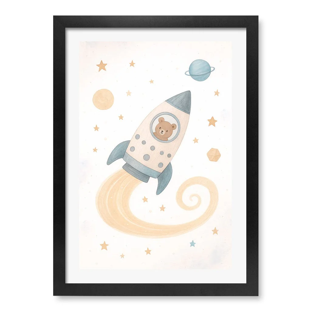 Rocket Teddy Space Explorer Wall Art Print - Image 19