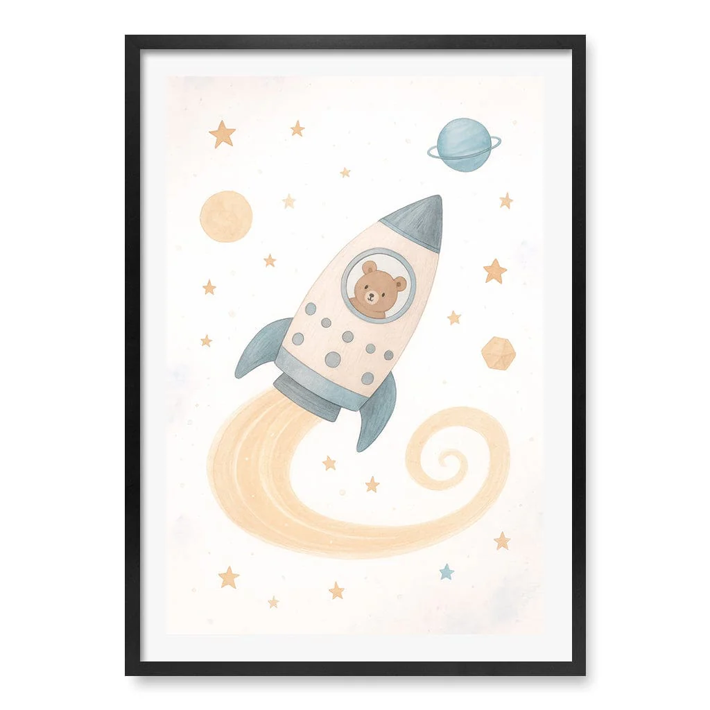 Rocket Teddy Space Explorer Wall Art Print - Image 31
