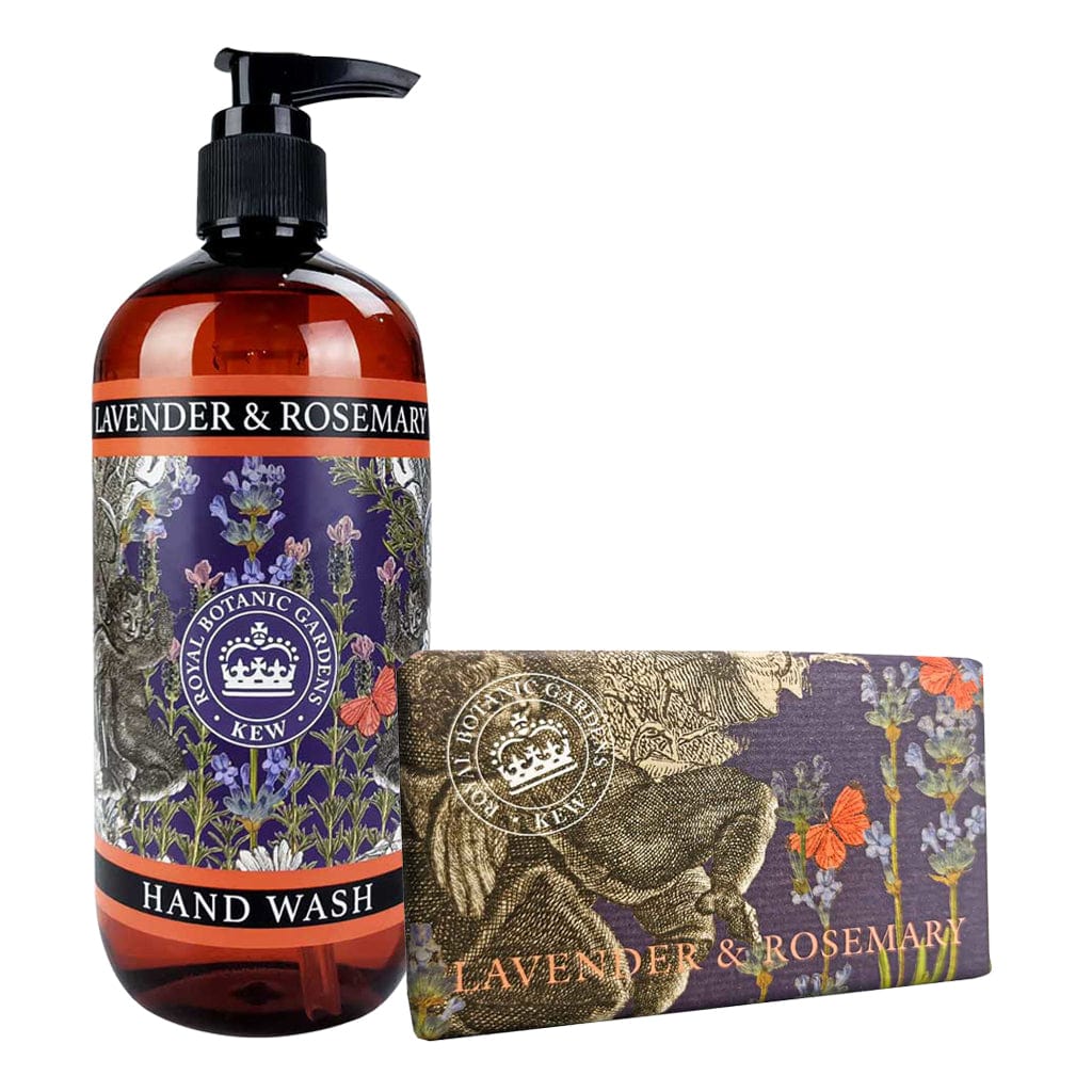 Rosemary & Lavender Hand Wash & Soap Bar Bundle - Royal Kew Gardens