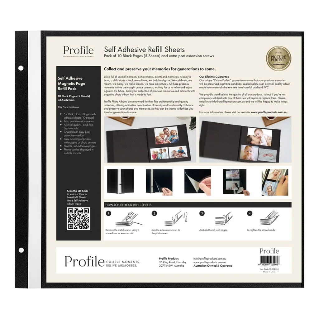 Self-Adhesive Photo Album Refill Pack – 335×325mm (3 Packs/15 Sheets) - Image 5