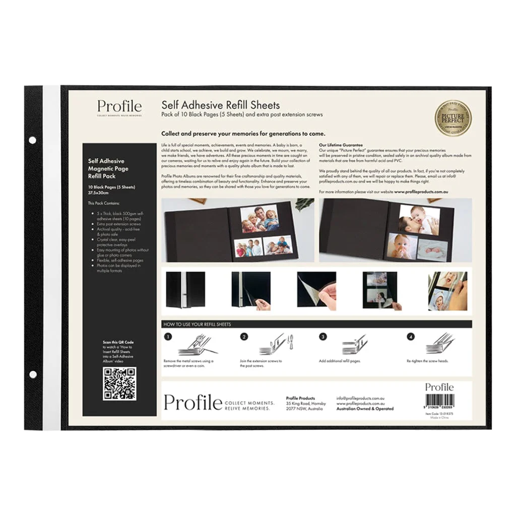 Self-Adhesive Photo Album Refill Pack – 375×300mm (3 Packs/15 Sheets) - Image 5