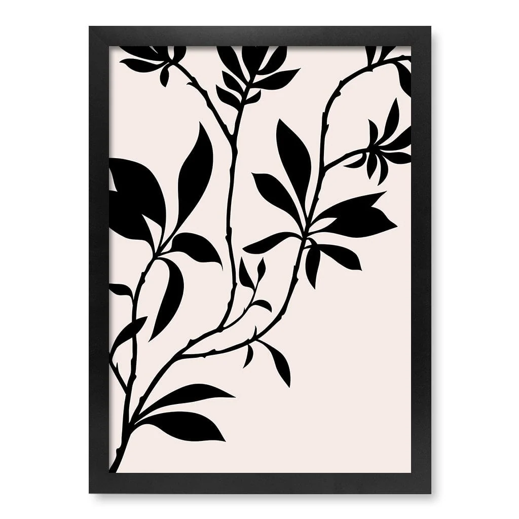 Silhouette Branch Leaves Day Wall Art Print - Image 29