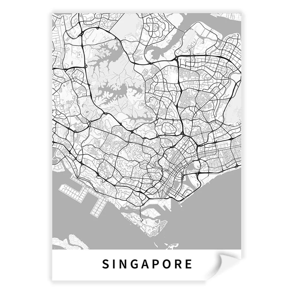 Singapore City Map Print - Singapore Map Wall Art - Image 10