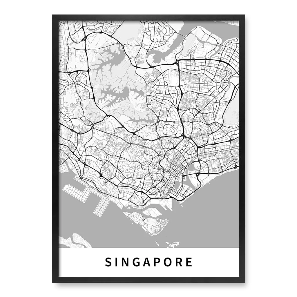 Singapore City Map Print - Singapore Map Wall Art - Image 33