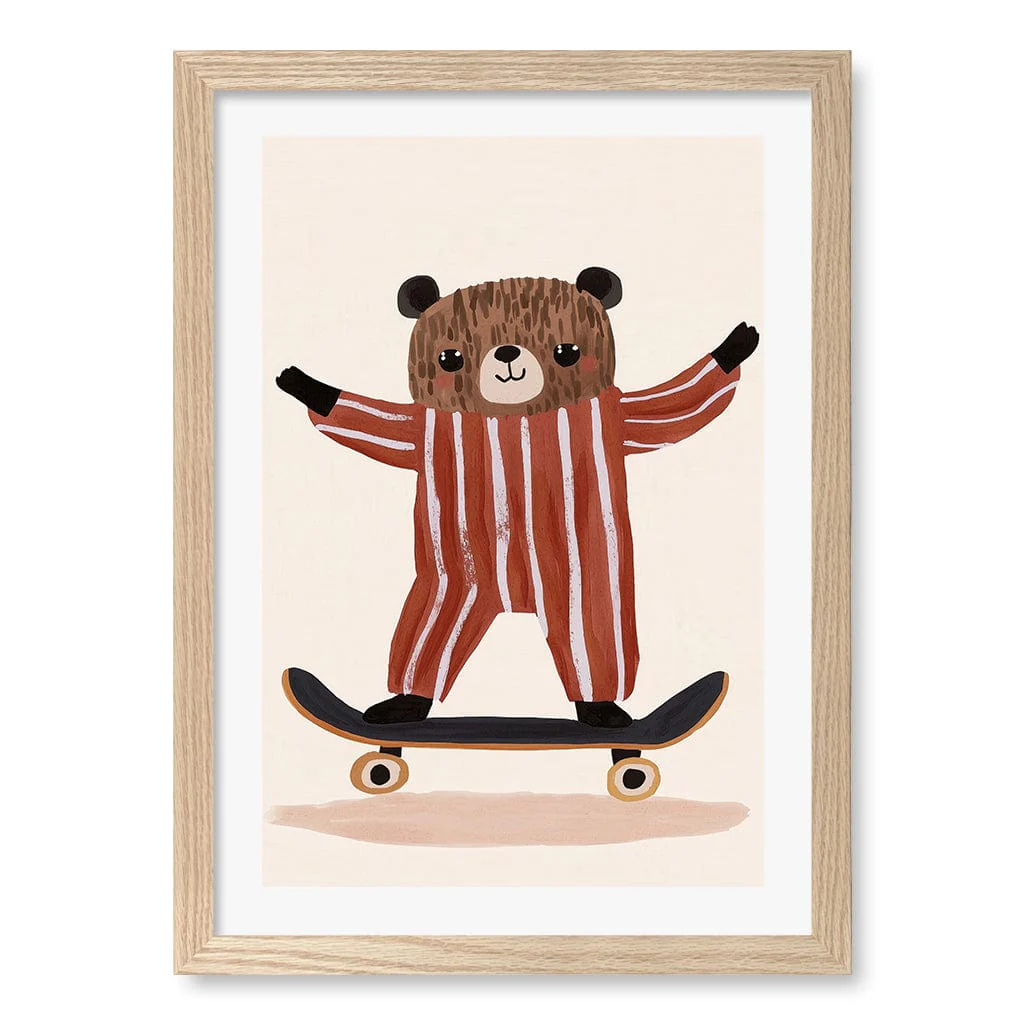 Skater Bear Kids Wall Art Print - Image 18