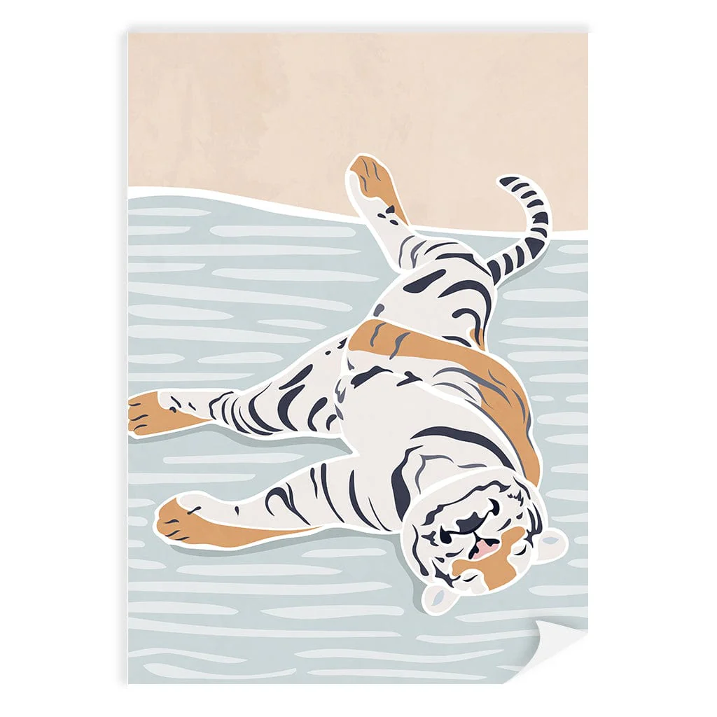 Sleeping Tiger Nursery Wall Art Print - Image 9
