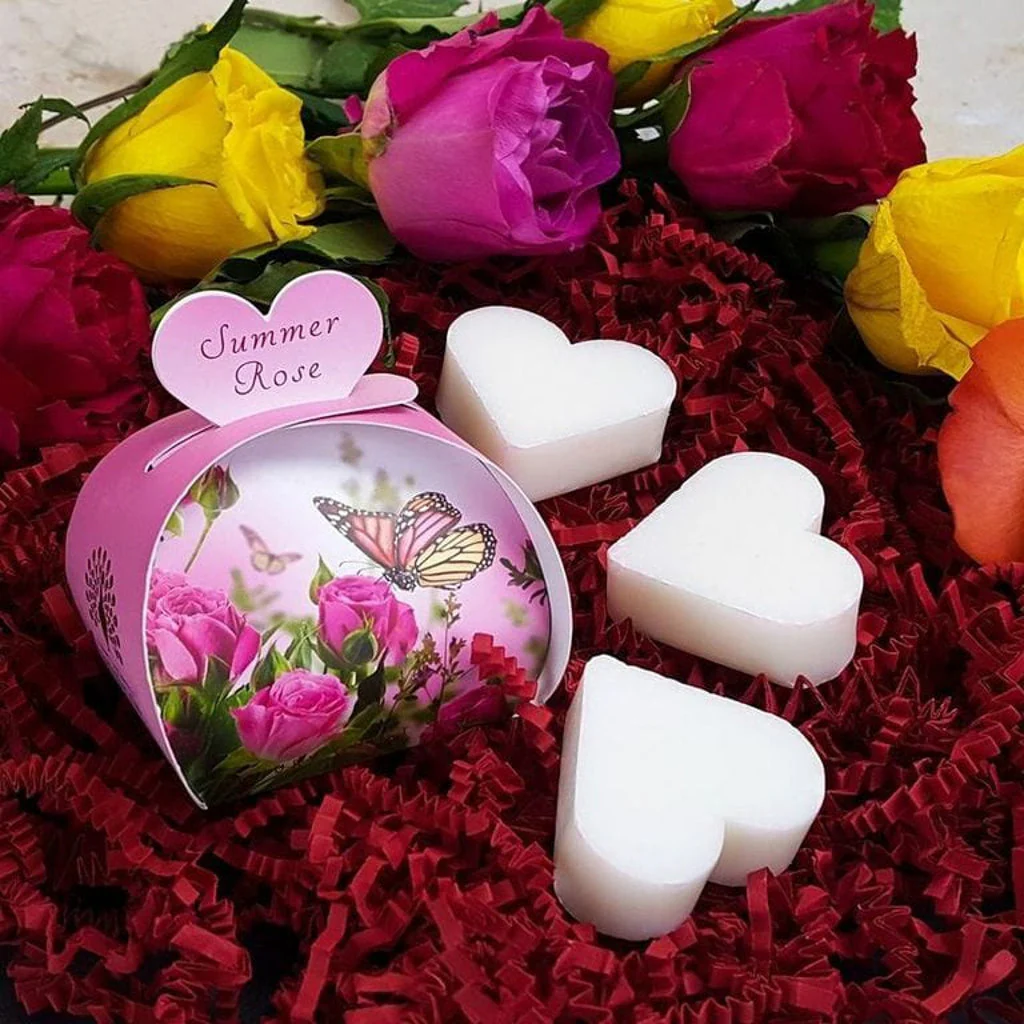 Summer Rose Mini Heart Gift Soaps (3 x 20g) - Image 2